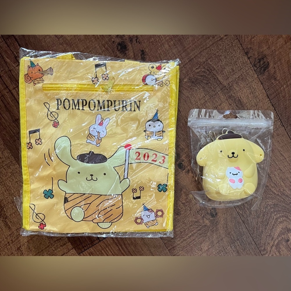New & sealed Pompompurin bundle 2 items purse tote bag sanrio